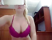 Busty Nerdy Blonde Moves Her Tits