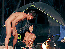 Outdoor Pussy And Arse Drilling By The Fire With Pornstar Joanna Angel