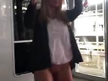 Sexy Blonde Bottomless Dance