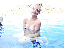 Skinny Blonde Teen Hannah Swims Naked And Poses All Wet