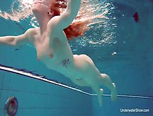 Gorgeous Redhead Amateur Katrin Bulbul Underwater Swimming Fetish Session