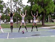 Teen Lesbian Group Shower Basketball
