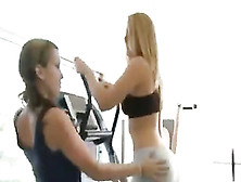 Hot Blondes In The Gym Decide To Train Their Pussies