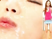 Cute Japanese Slut Gets Her Face Messed Up With Cum