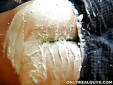 Frat Boy's Ass Exposed & Smeared With Shaving Cream