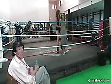 Petite Slut Gangbanged In Boxing Gym
