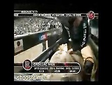 Bull Slams Riders Head Into The Gate While In The Chute