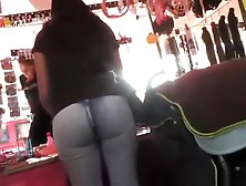 Round Ass In Tight Jeans Pants