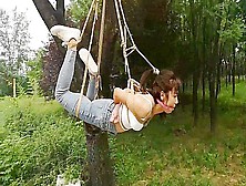 Cute Asian Tied Outdoors
