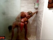 Hot Young Couple Steamy Standing Fuck In The Shower On Vacation
