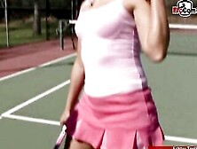 Sporty 18Yo Blonde Chick Pick Up At The Tennis Court
