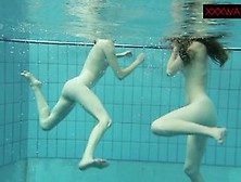 Wet Nastya And Libuse Sexy Fun Underwater