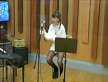 Youngster In Ebony In Nylon Pantyhose And Boots (From Tv)