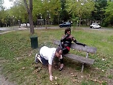 Outdoor Slave Public Humiliation Licking Feet