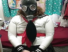 Pvc Sissy School Girl Does Breathplay Latex Mask Gasmask Eva Helmet