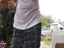 Nippleringlover Filthy Mother Flashing Intense Spread Pierced Nipples,  Chained Pierced Twat Cutie Asshole Outdoor