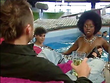 Topless Girls In Uk Reality Show,  With Big Black Boobs