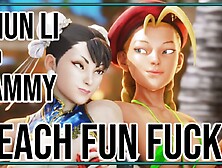 Chun Li And Cammy Beach Fun Fuck