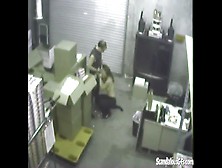 Dirty Couple Blowjob On Warehouse