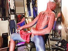 Gay Spiderman Cosplay Fuck,  Bondage Vibrator Handsfree Cumming,  Spiderman Masturbate