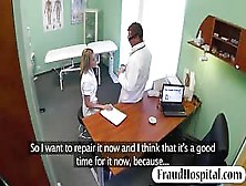 Nasty Blondie Nurse Hardcore Fucking With Fraud Doctor