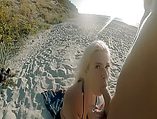 Kate Truu With Big Butt Fucks On The Public Beach At Sunset