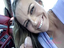 Hot Car Date With Summer Vixen - An Amateur Blowjob And Wild Fun In A Messy Pov Adventure!