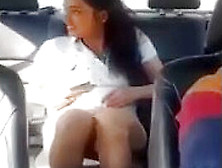 Cute Face Latina Spreads Legs In Taxi Gets Fingered