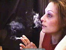 Webcam Girl Lights Up A Cigarette