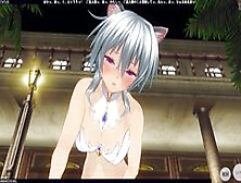 3D Hentai Neko Girl Masturbates And Cums