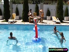 Amateur Chicks Getting Pounded In Pool Orgy
