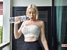 Dry Vs.  Wet.  I Test Transparent Clothes With Water.  Touch Me And Let's Jerk Off.