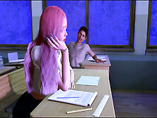 Beauty Student Enjoin Night Party First Time - 3D Animation V519