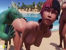 Two Sexy Girls Mating With Monster | Big Cock Monster | 3D Porn Wild Life