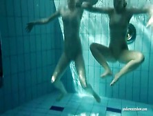 Bikini Girls Strip Naked And Play In The Pool