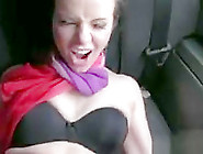 Skanky Stewardess Fucked In Backseat