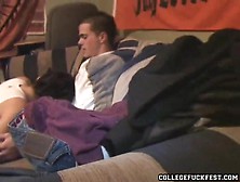 College Cock Sucking Teen Goes Down On Dick