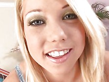 Blonde Bombshell Shawna Lenee Bounces Her Petite Pussy