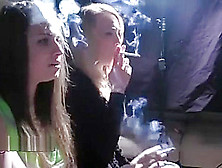 Pink Angel Smoking With Friend