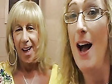 Essex Girl Lisa And Tgirl Pauline In The Club Toilets