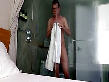 Nerd Indulges In A Private Shower Session,  Sensually Explores His Body With Soapy Fingers