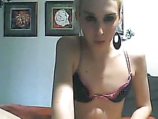 Tall And Skinny Blonde Jerks Her Big Hard Dick On Cam