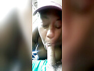 Dark-Hued Lady Cum In Mouth In Car Swallows