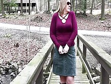 Mom Flashing Her Tights Outdoor,  Skirt Off