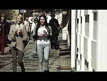 Stunning Blonde And Brunette Go On A Stroll To Get Some Cofee.