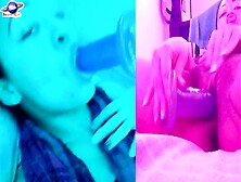 Saturno Squirt,  Cyan And Pink With Hairy Cunt Masturbates,  With Vagina Cream ????????