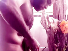 Sexy Hunk Masturbates With Oil In Exotic Shower With Precum