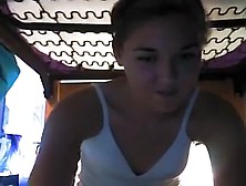 Horny Girl With Hairbrush On Skype