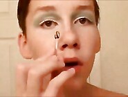 Solo Twink Transforms Into A Killer Crossdresser Slut With Makeup
