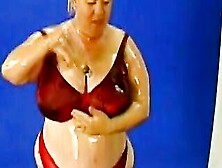 Older Blonde Over-Meat Patty Parker Asked Her Neighbour With Beer Belly To Oil Her Ungraspable Body